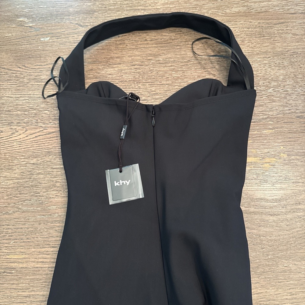 Khy x Dilara Findikoglu Fitted Halter Dress in Black XS KYLIE JENNER - Picture 9 of 13